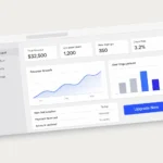 Subscription dashboard with revenue growth and user engagement analytics.